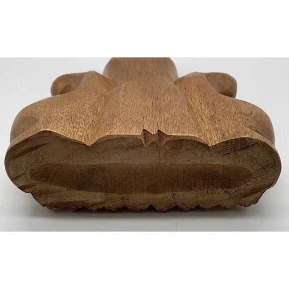 Vintage MCM Carved Solid Wood Cat Trio Cat Sculpture Mom Cat and Two babies 12” - Picture 7 of 7